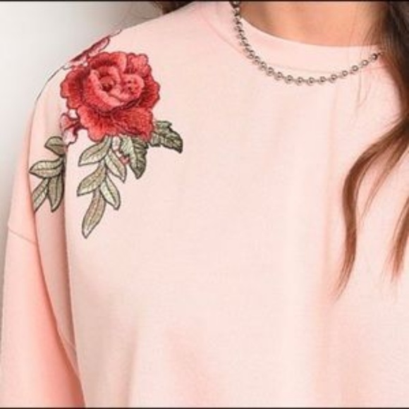 Pink Top with Floral Patches - Picture 5 of 5